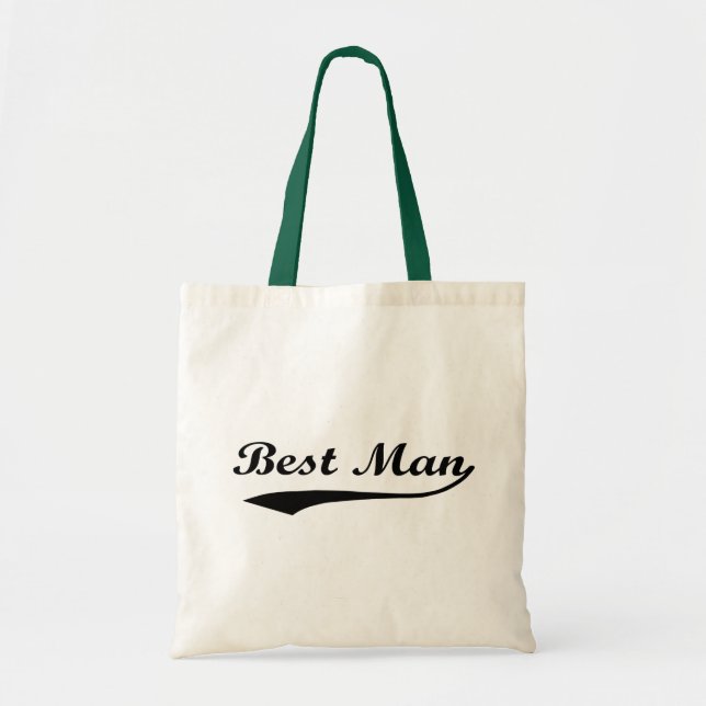 Sporty swash Best Man Black Tote Bag (Front)