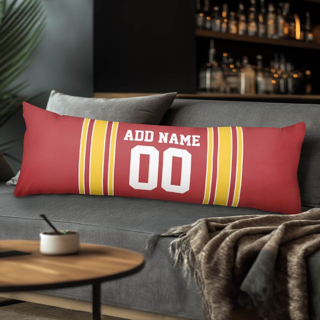 Sporty Team Jersey with Name and Number Body Pillow (Custom Body Pillow with a Sports Theme)
