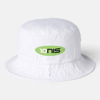 Sporty tennis player bucket hat with green logo