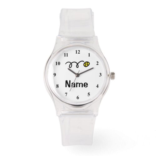 Sporty tennis watch with personalizable name