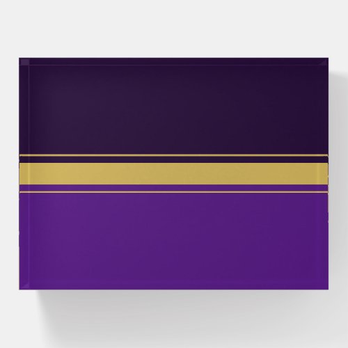 Sporty Two Tone Purple Center Racing Stripes Paperweight