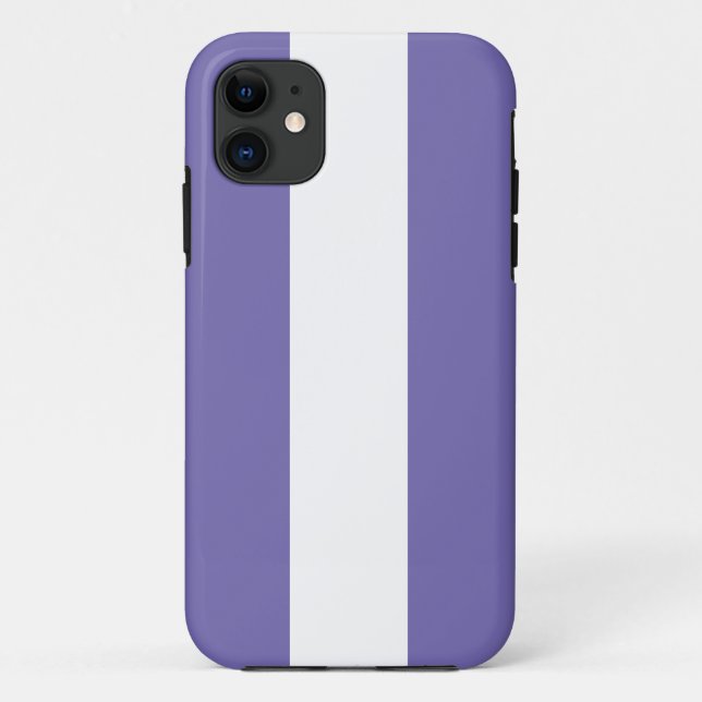 Sporty Vertical Periwinkle Purple White Stripes Case-Mate iPhone Case (Back)