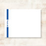 Sporty Vertical Stripes Monogram Blue White Men's Note Card