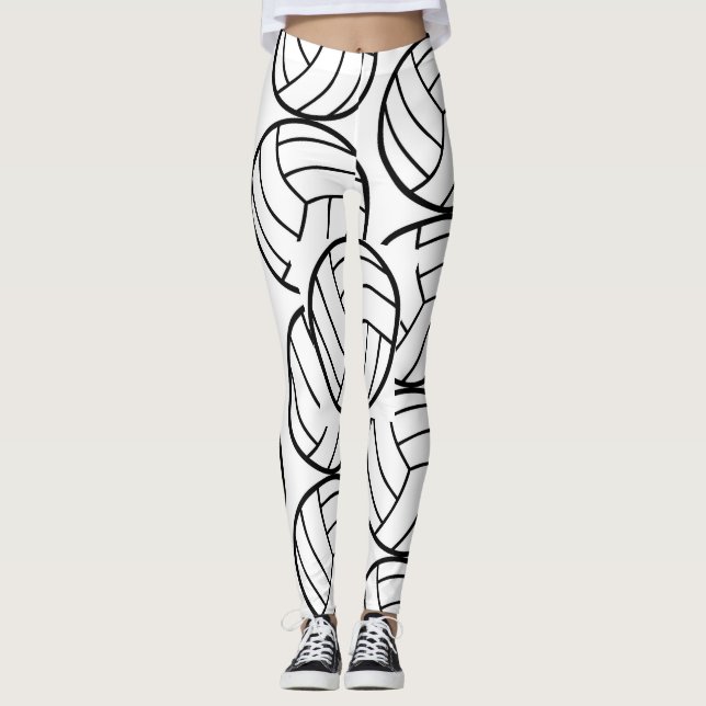 Sporty Volleyball Pattern Leggings (Front)