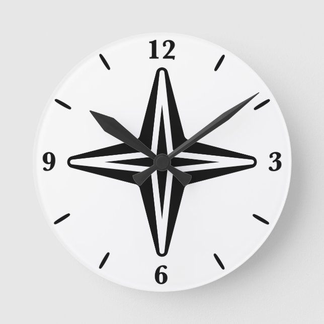 Sporty Wheel Black White Gray Time Piece Design Round Clock (Front)