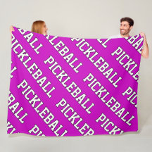 Sporty White Repeating PICKLEBALL On Bright Pink