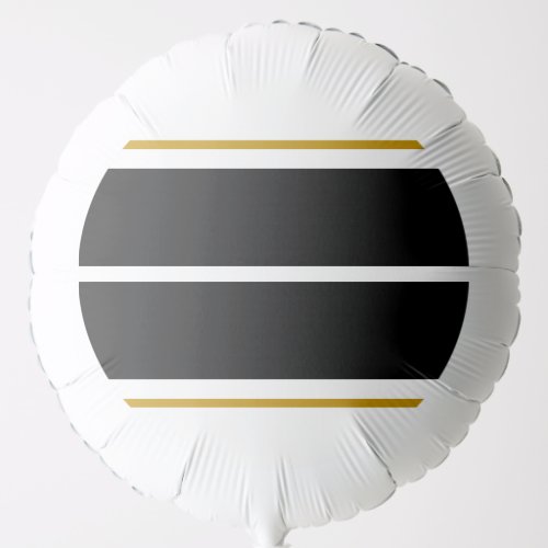 Sporty Wide Black Brown Racing Stripes On White Balloon