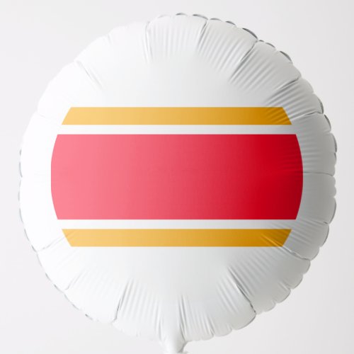 Sporty Wide Bright Red Yellow Stripes On White Balloon