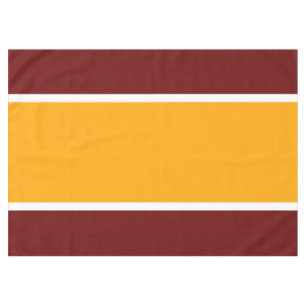 Sporty Wide Bright Yellow White Bold Red Stripes Tablecloth