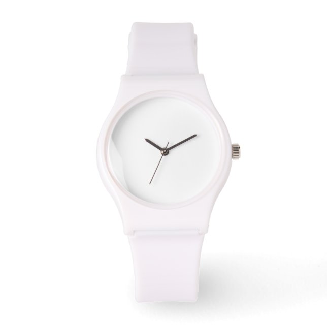 Sporty with White Silicone Strap Watch (Front)