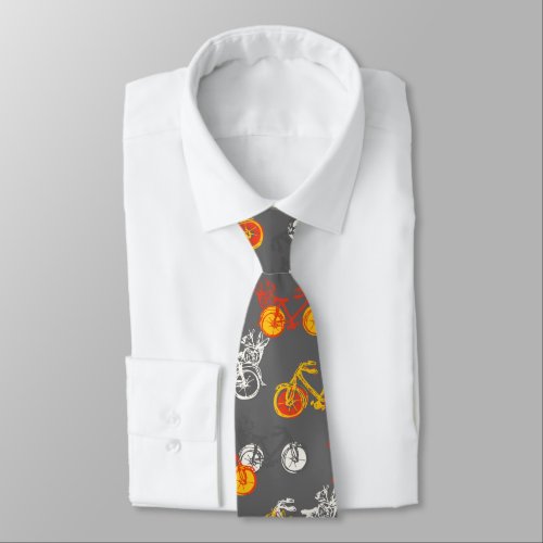 Sporty Yellow Bicycle Neck Tie