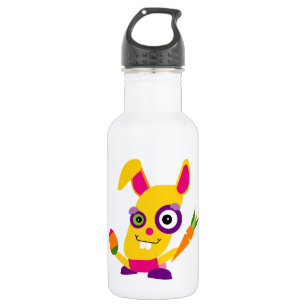 Sporty Yellow Easter Bunny Cartoon Stainless Steel Water Bottle