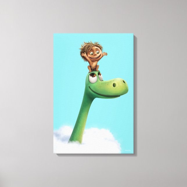 Spot And Arlo Head In Clouds Canvas Print (Front)