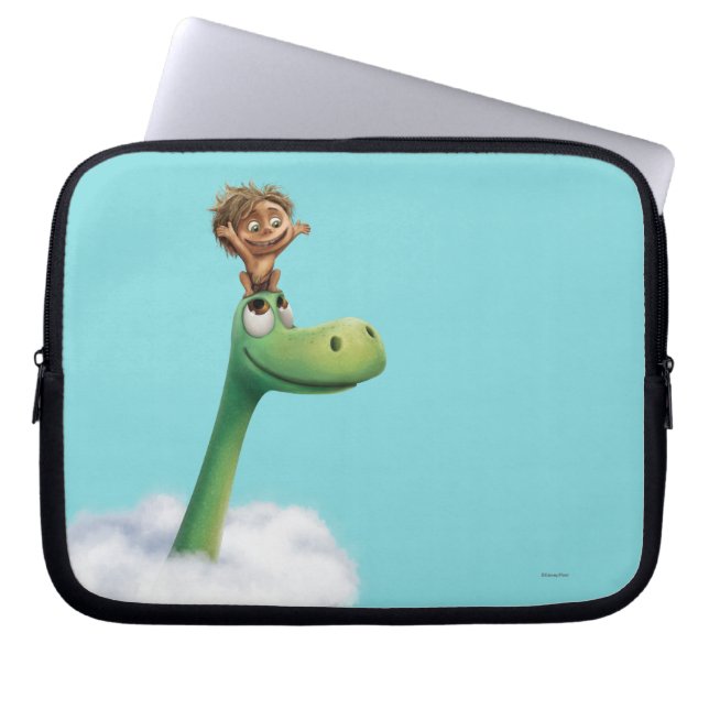 Spot And Arlo Head In Clouds Laptop Sleeve (Front)