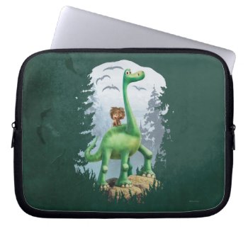 Spot And Arlo In Forest Laptop Sleeve by gooddinosaur at Zazzle