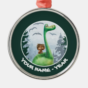 Spot And Arlo In Forest Metal Ornament