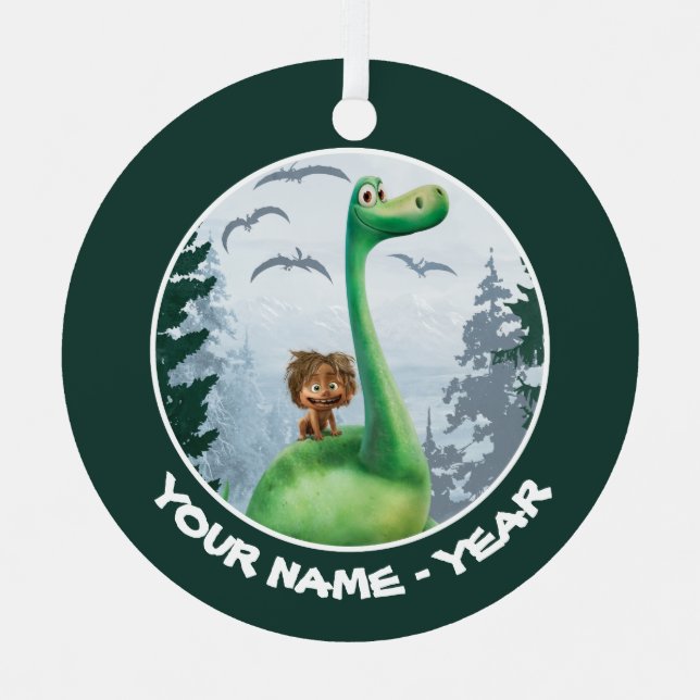 Spot And Arlo In Forest Metal Ornament (Front)