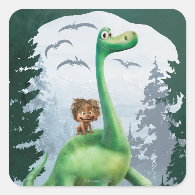 Spot And Arlo In Forest Square Sticker (Front)
