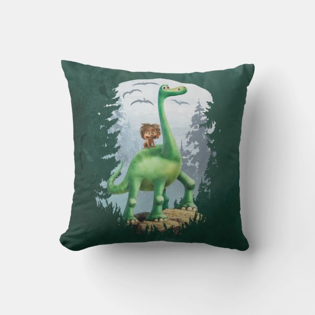 Spot And Arlo In Forest Throw Pillow (Front)