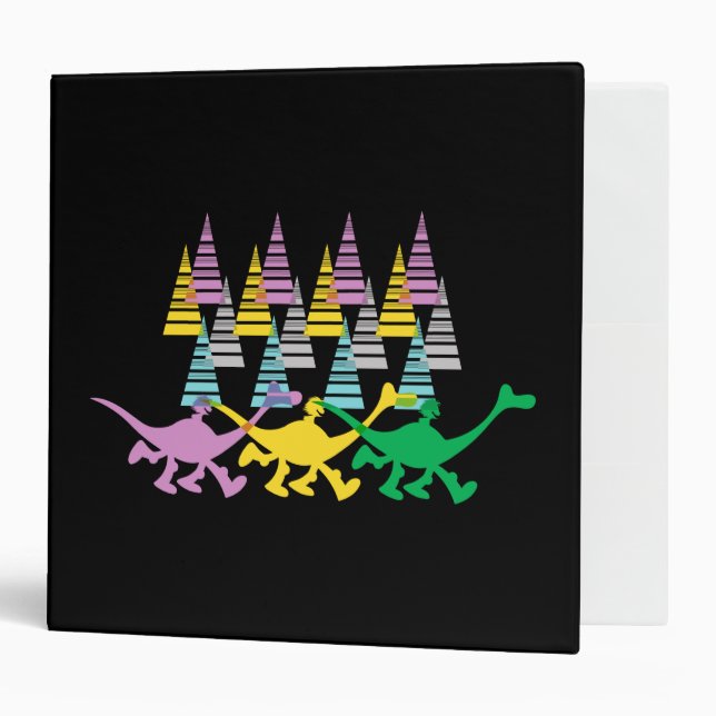 Spot and Arlo Purple Yellow Green Trees 3 Ring Binder (Front/Inside)