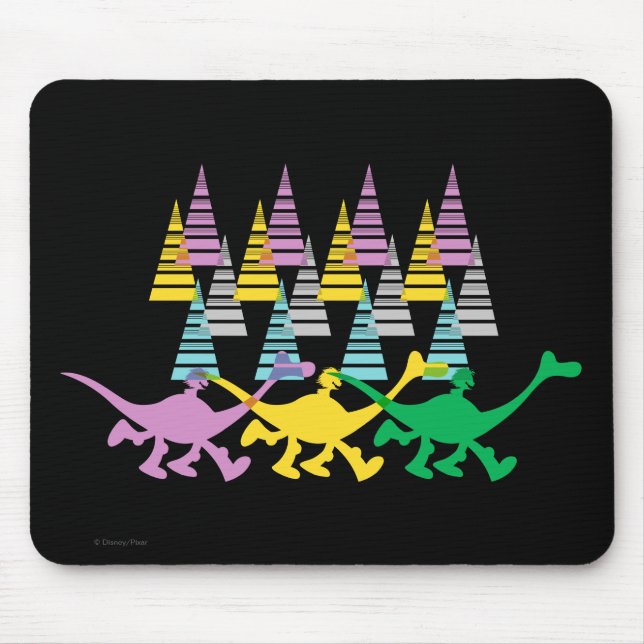 Spot and Arlo Purple Yellow Green Trees Mouse Pad (Front)