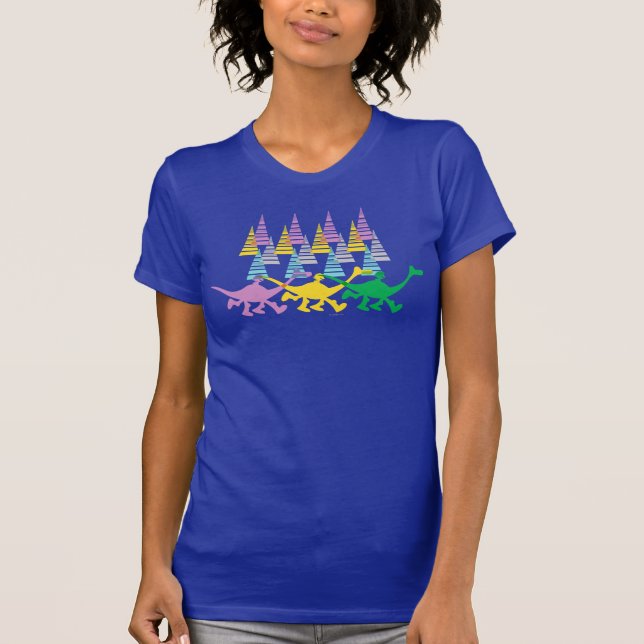 Spot and Arlo Purple Yellow Green Trees T-Shirt (Front)