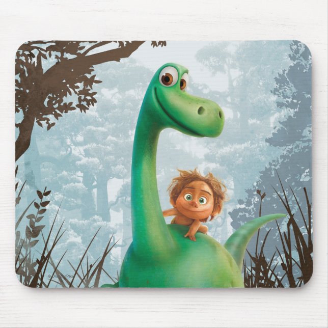 Spot And Arlo Walking Through Forest Mouse Pad (Front)