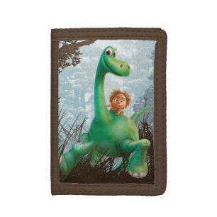 Spot And Arlo Walking Through Forest Tri-fold Wallet