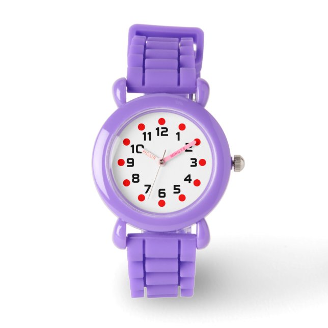 Spot Markers - Red and Black on White Watch (Front)