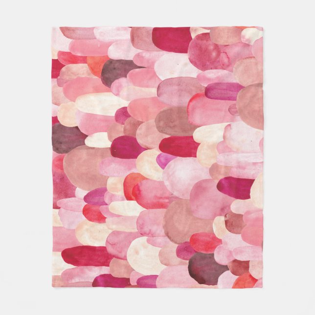 Spot Medley: Pink-Red Textile Dream. Fleece Blanket (Front)