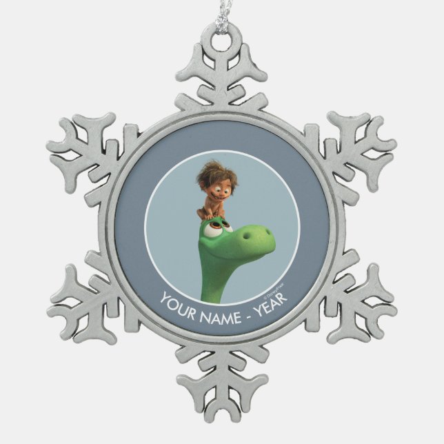 Spot On Arlo's Head Snowflake Pewter Christmas Ornament (Front)