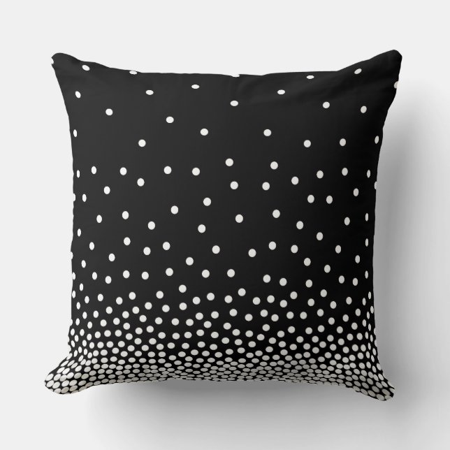 Spot Shaded 240816 - White and Black Throw Pillow (Front)