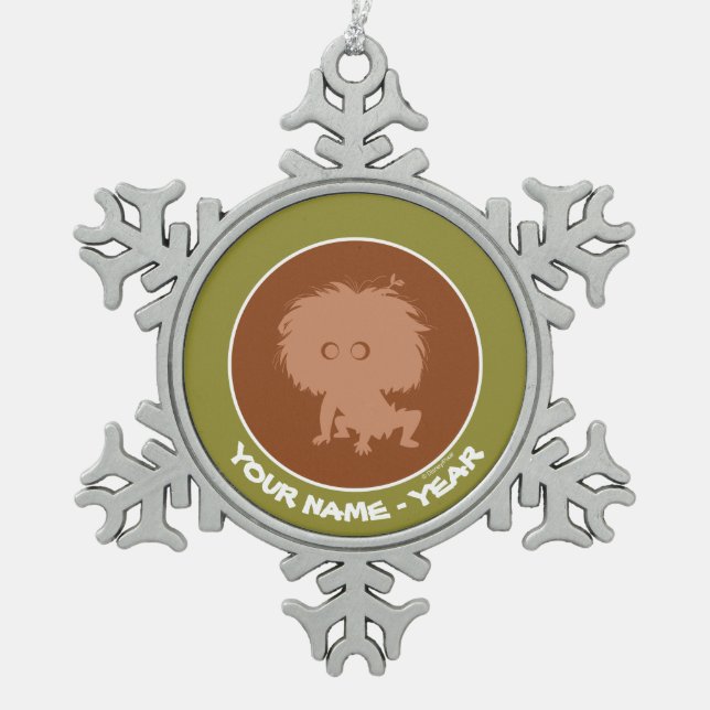 Spot Silhouette Snowflake Pewter Christmas Ornament (Front)