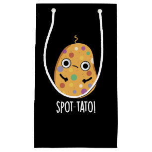 Spot-tato Funny Potato Pun Dark BG Small Gift Bag