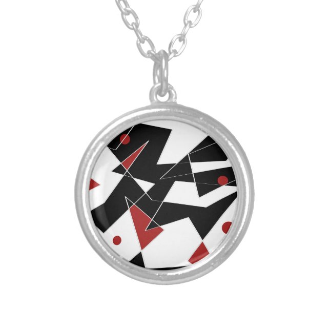 Spot the Red Balls  Silver Plated Necklace (Front)