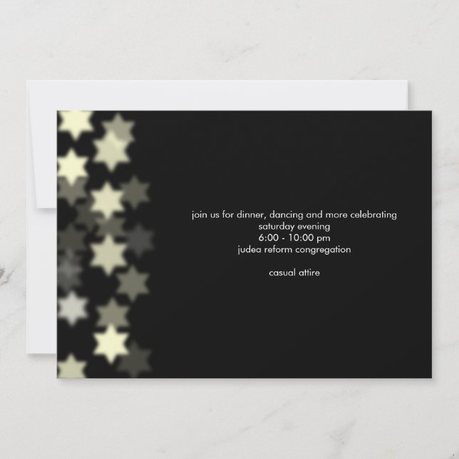 Spotlight Bar Mitzvah Custom Reception Invitation (Front)