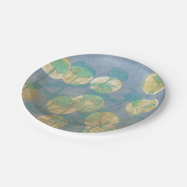 Spotlight Floral I Paper Plates (Angled)