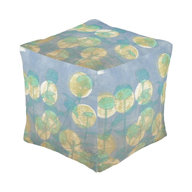 Spotlight Floral I Pouf (Angled Front)