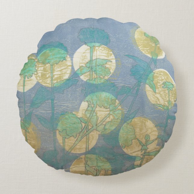 Spotlight Floral I Round Pillow (Front)