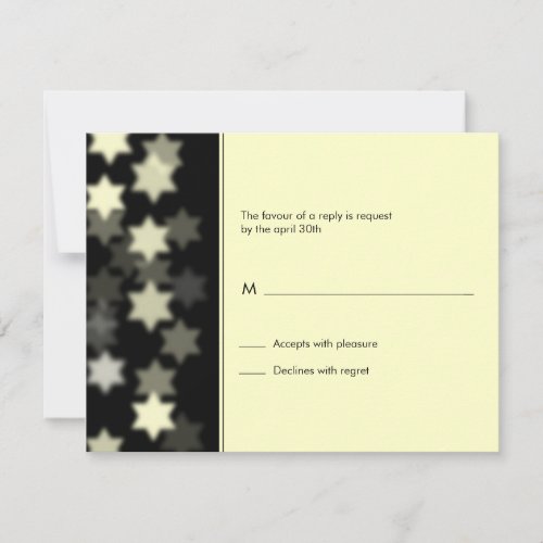 Spotlight Star of David Bar/Bat Mitzvah Reply Card