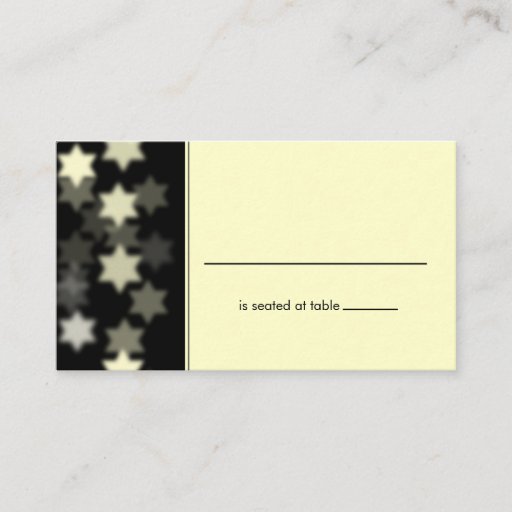 Customizable Spotlights Star of David Placecard Business Card