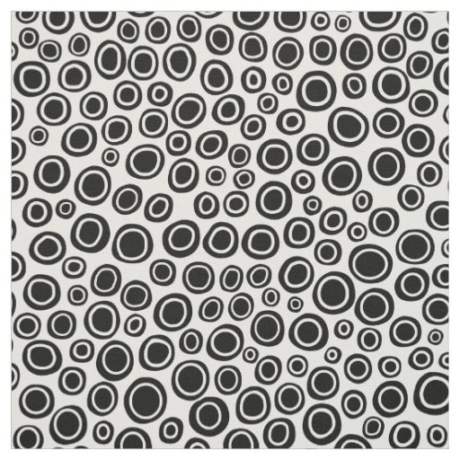 Spots 071215 - Black on White Fabric