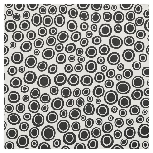 Spots 071215 - Black on White Fabric (Swatch)