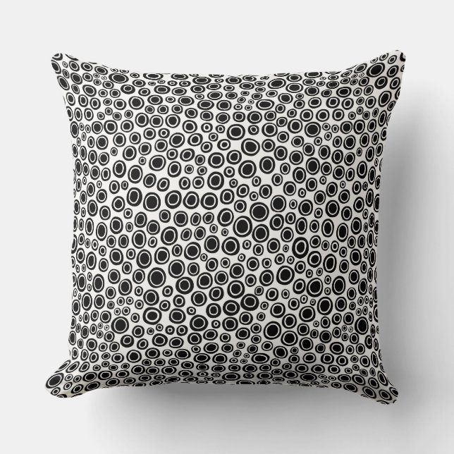 Spots 071215 - Black on White Throw Pillow (Front)