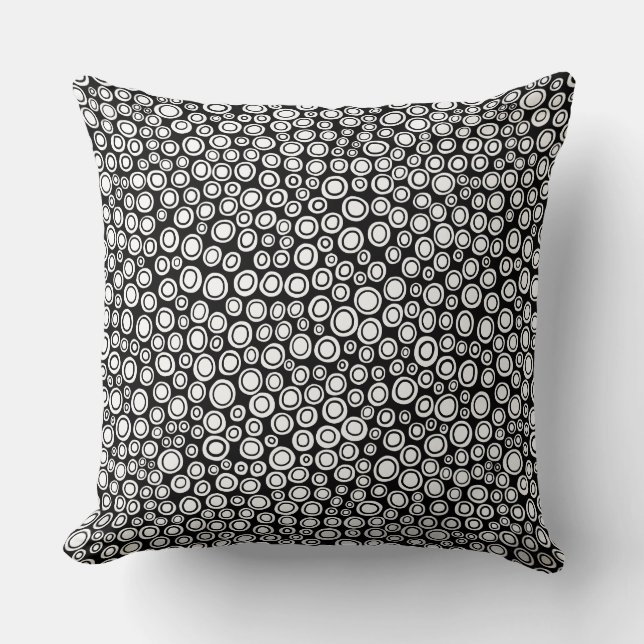 Spots 071215 - White on Black Throw Pillow (Front)