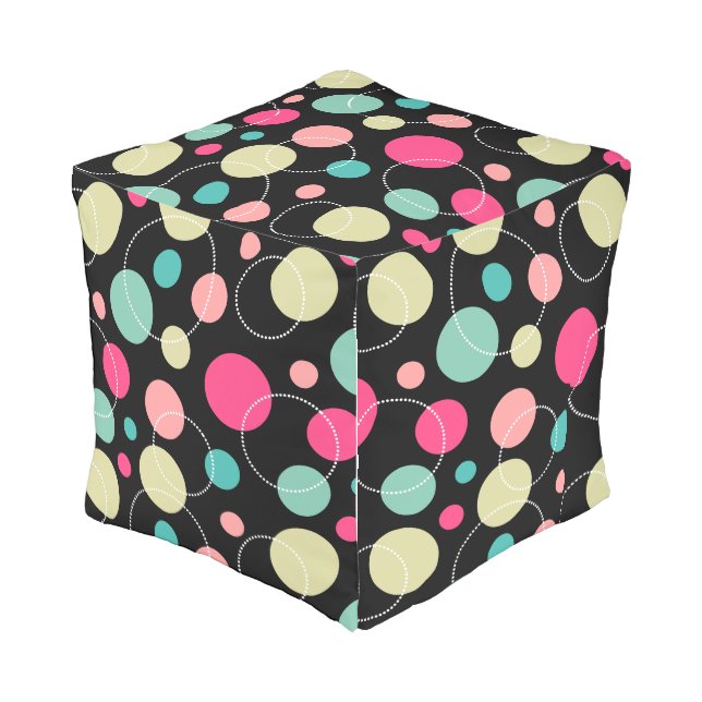 Spots and Circles 150816 Outdoor Pouf (Angled Front)