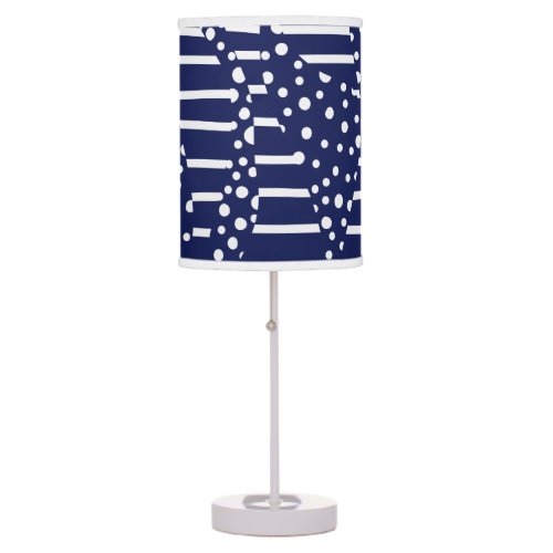 Spots and Stripes 2 _ Blue and White Table Lamp
