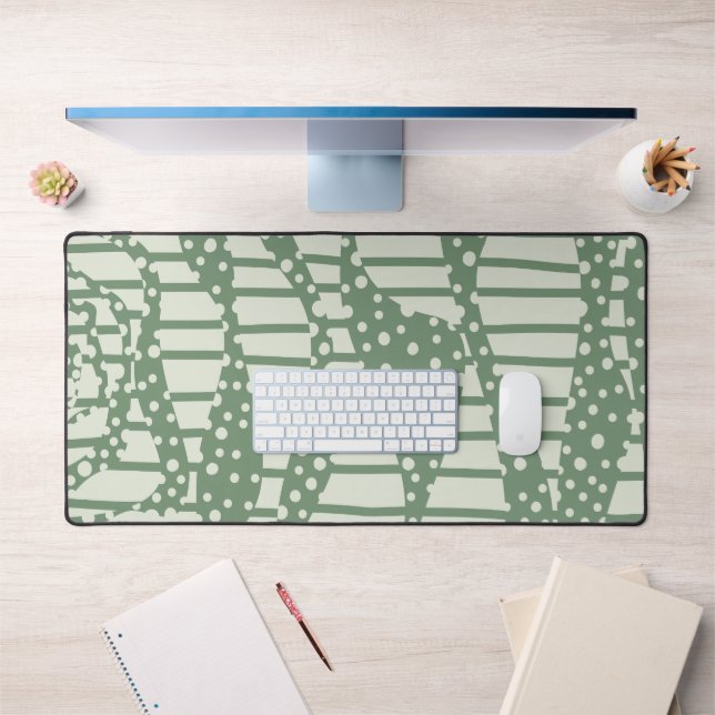 Spots and Stripes 2 - Green Desk Mat (Office 1)