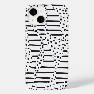 Spots and Stripes 2 in Black and White Case-Mate iPhone 14 Case