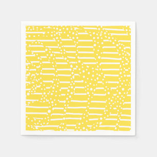 Spots and Stripes 2 - Lemon Yellow and White Napkins